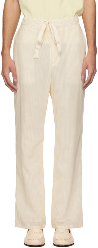 AURALEE Beige Hard Twist Trousers Cover