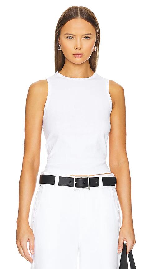 Goldie Sleeveless Pointelle in White Cover