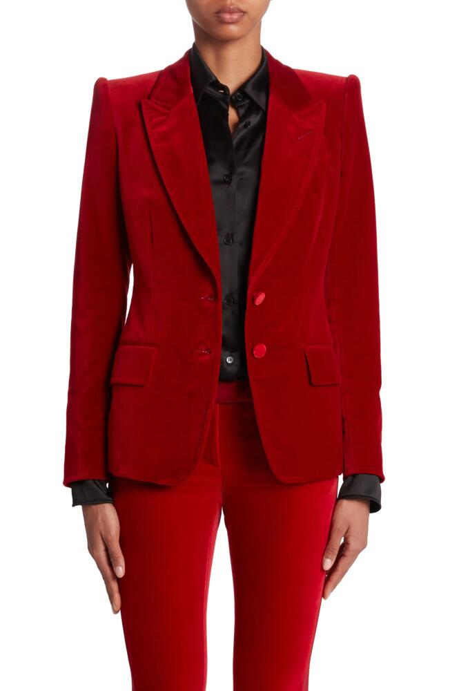 TOM FORD Slim Fit Cotton Velveteen Blazer in Red Cover