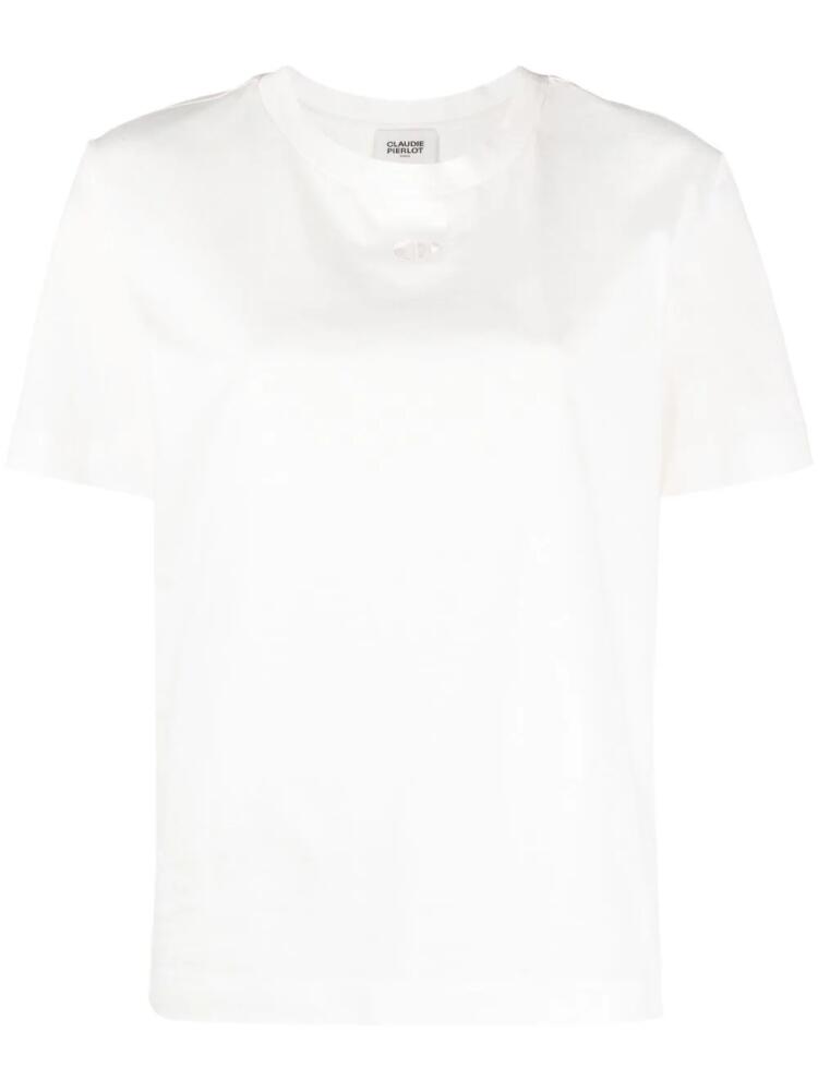 Claudie Pierlot embroidered-logo cotton T-shirt - White Cover