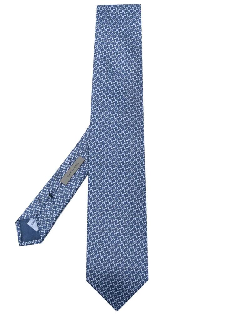 Corneliani jacquard silk tie - Blue Cover