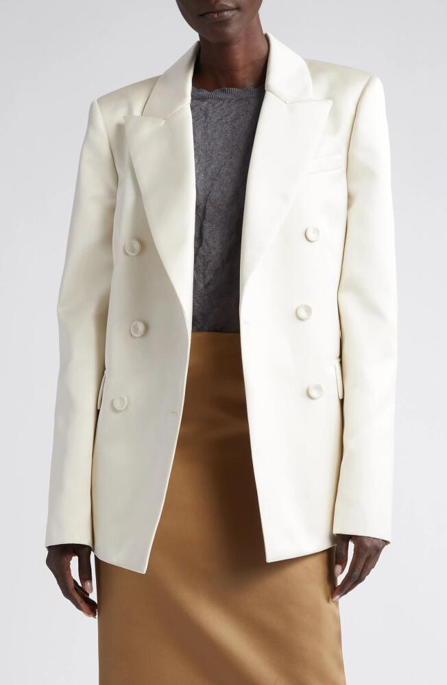 Altuzarra Hattson Tie Waist Satin Blazer in Ivory Cover