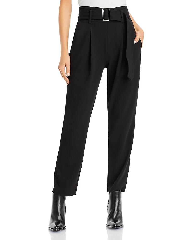 T Tahari Crepe Pull On Front Pleated Self Belted Pants Cover