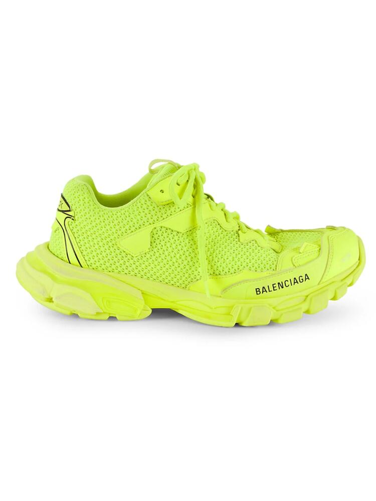 Balenciaga Women's Track.3 Logo Sneakers - Neon Yellow Cover