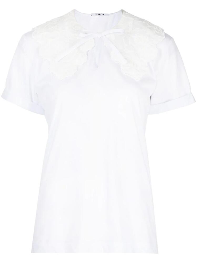 Vivetta short-sleeve cotton blouse - White Cover