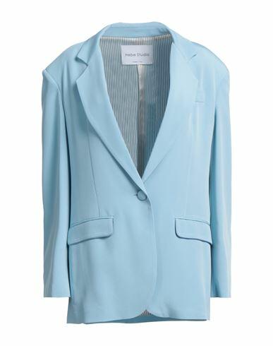 Hebe Studio Woman Blazer Sky blue Acetate, Silk Cover