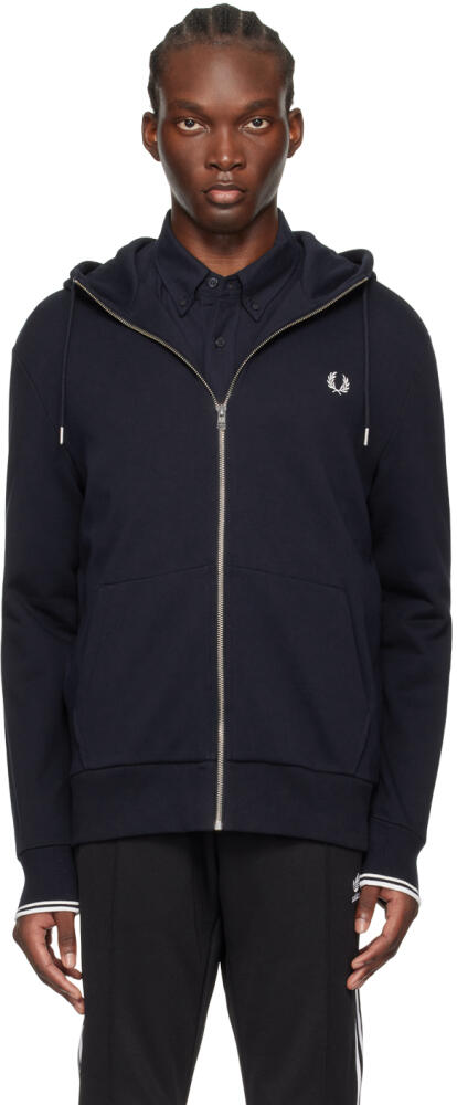 Fred Perry Navy Zip Through Hoodie Cover