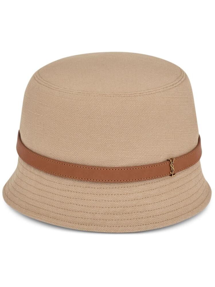 Saint Laurent Cassandre canvas bucket hat - Neutrals Cover