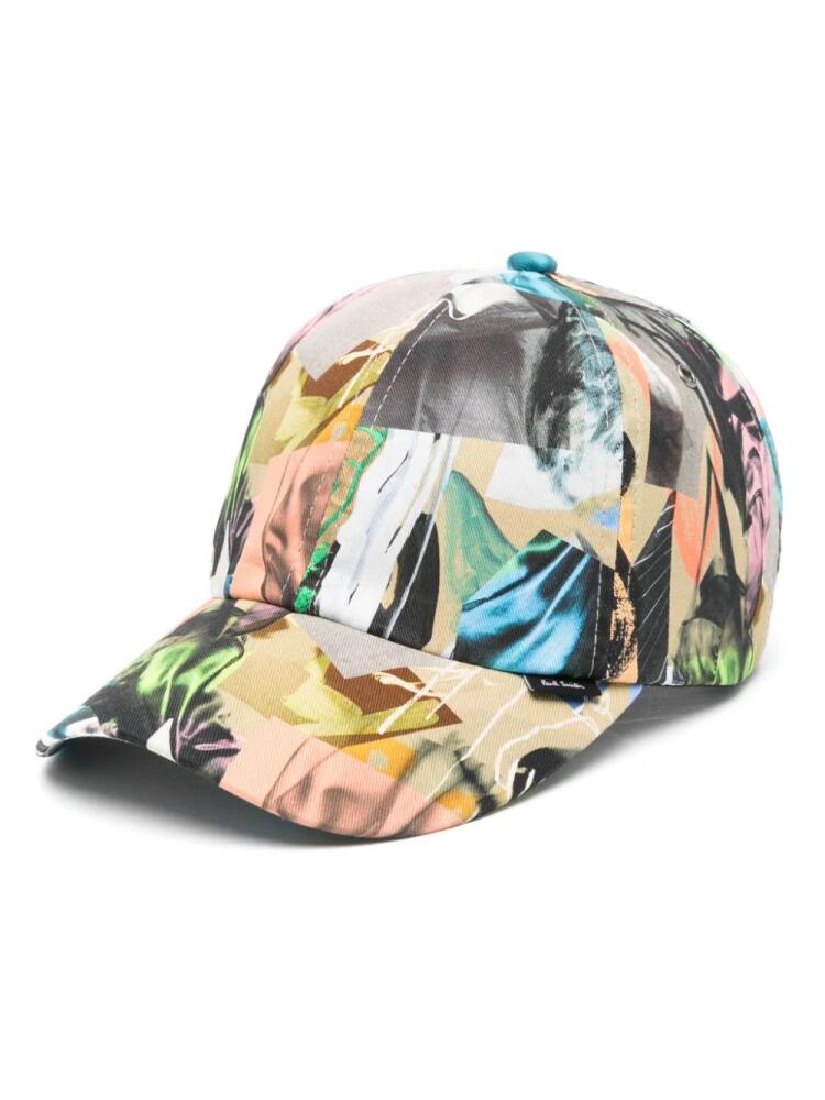 Paul Smith mixed-print cotton cap - Neutrals Cover