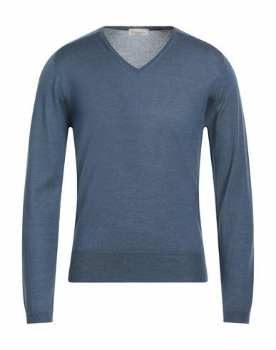 Bruno Manetti Man Sweater Light blue Cashmere, Silk Cover