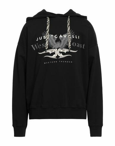 Just Cavalli Man Sweatshirt Black Cotton, Elastane Cover