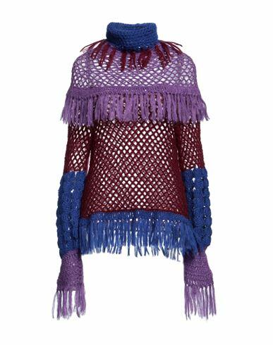 Alberta Ferretti Woman Turtleneck Purple Mohair wool, Polyamide, Virgin Wool Cover