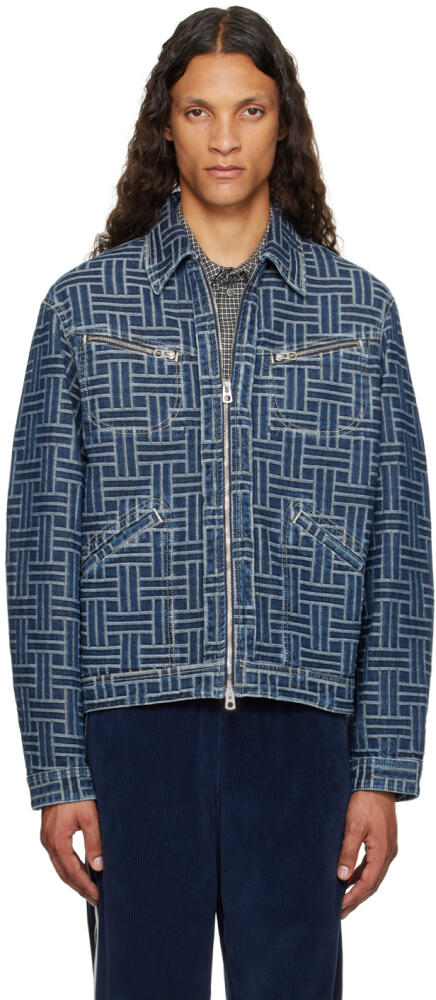 Kenzo Blue Kenzo Paris 'Kenzo Weave' Denim Jacket Cover