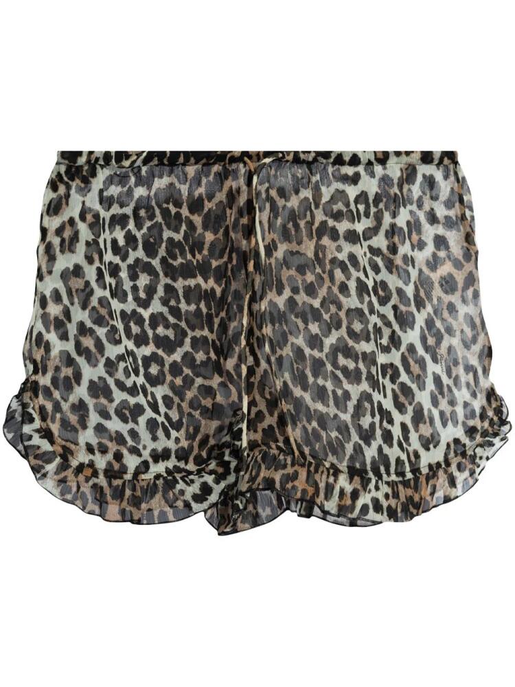 GANNI leopard print shorts - Neutrals Cover