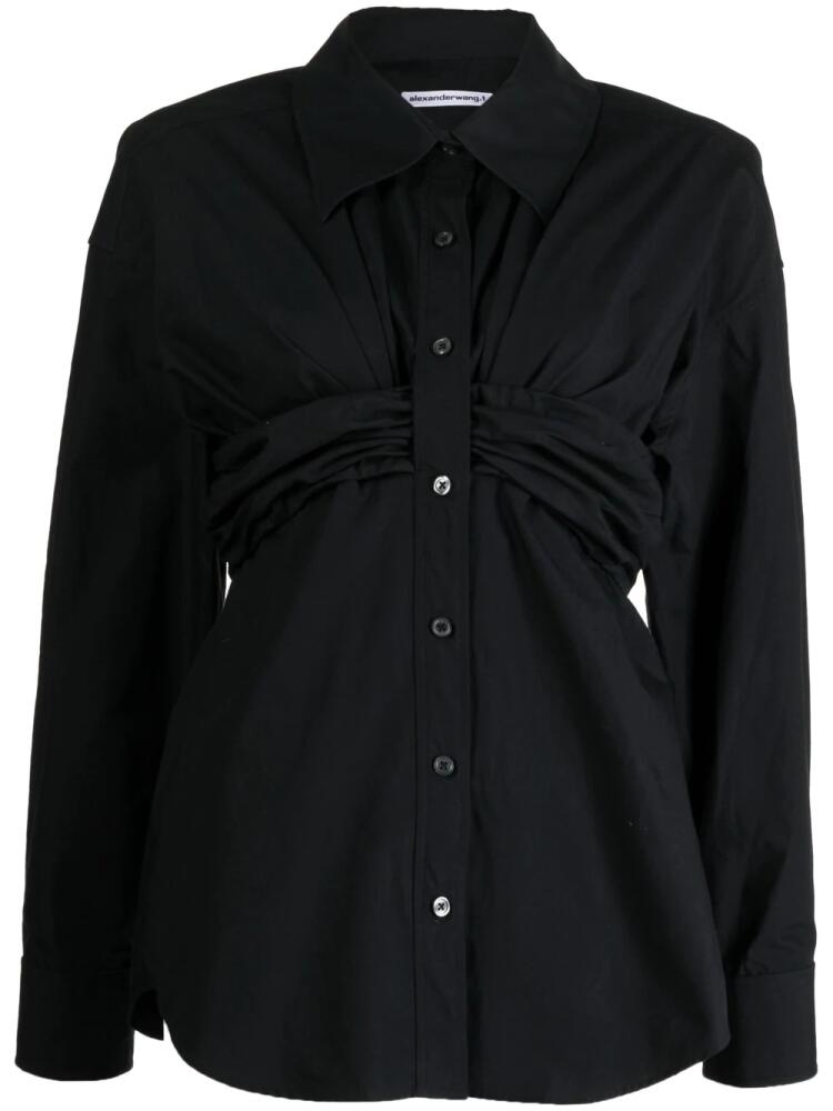 Alexander Wang ruched-detail cotton shirt - Black Cover