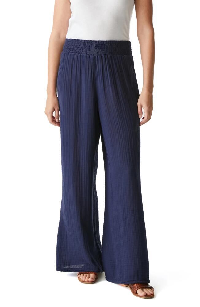 Michael Stars Smocked Wide Leg Pants in Nocturnal Cover