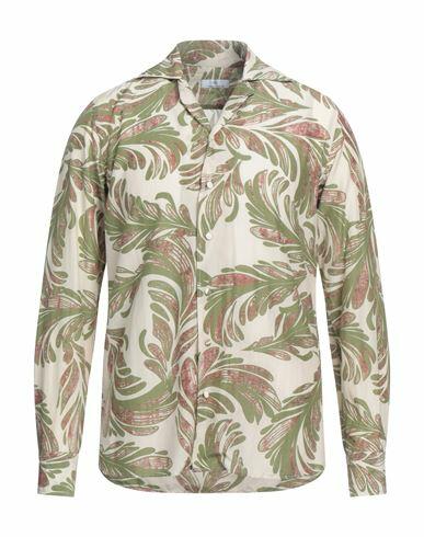 Tagliatore Man Shirt Military green Size 16 ½ Cotton Cover