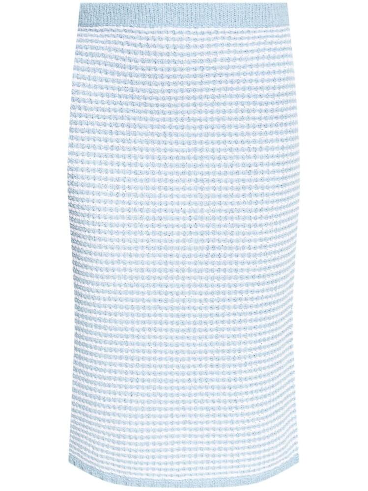 Tory Burch cotton-blend striped skirt - Blue Cover