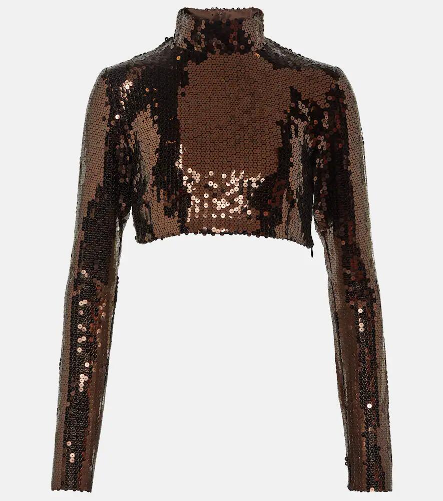 Taller Marmo Cherilyn sequined crop top Cover