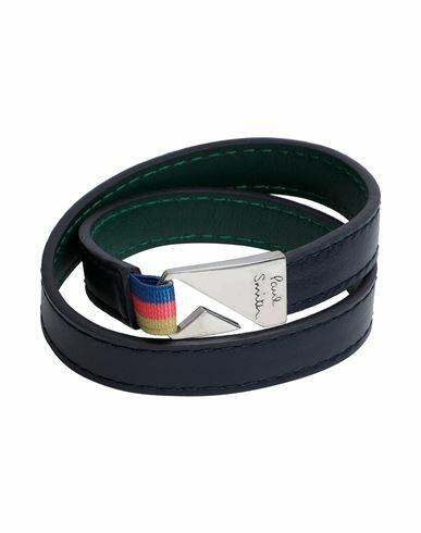 Paul Smith Man Bracelet Midnight blue Bovine leather, Zinc Cover