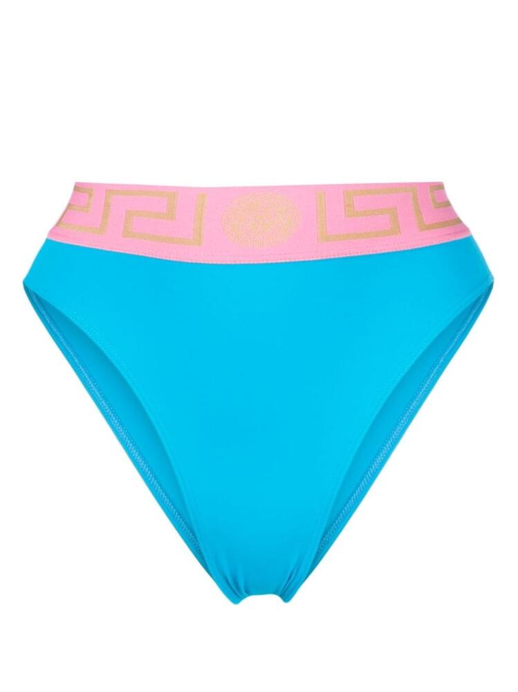 Versace Grecca-waistband bikini bottoms - Blue Cover