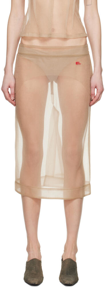 Eckhaus Latta Beige Sculpt Midi Skirt Cover