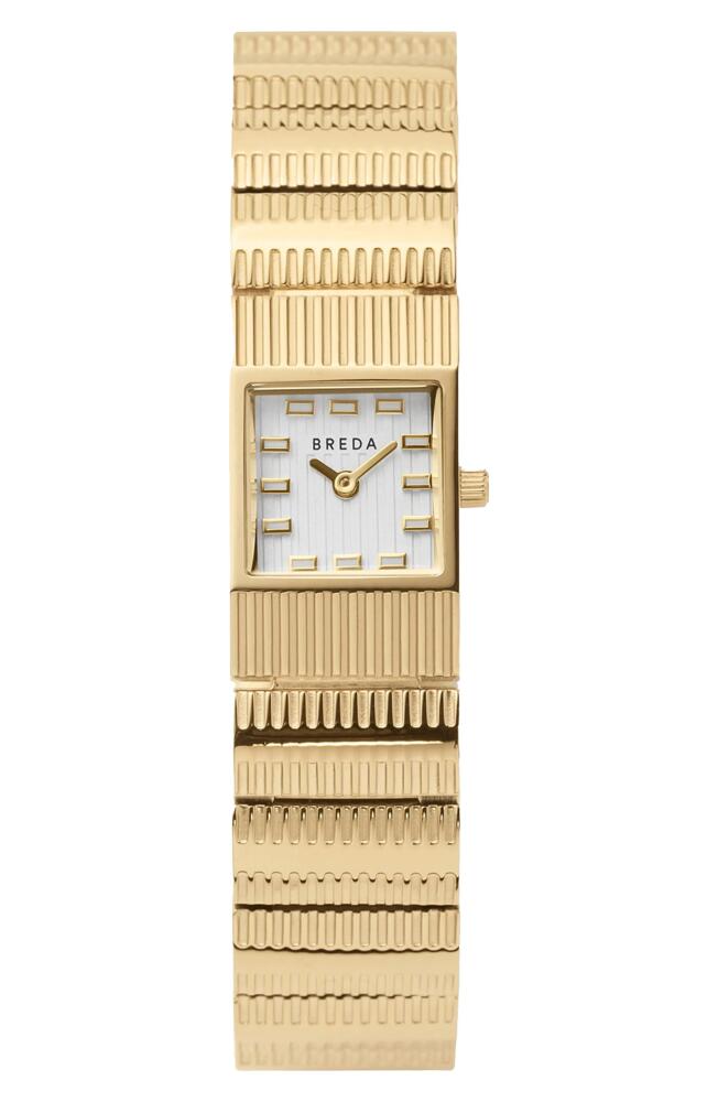 BREDA Groove Square Bracelet Watch, 16mm in Gold Cover