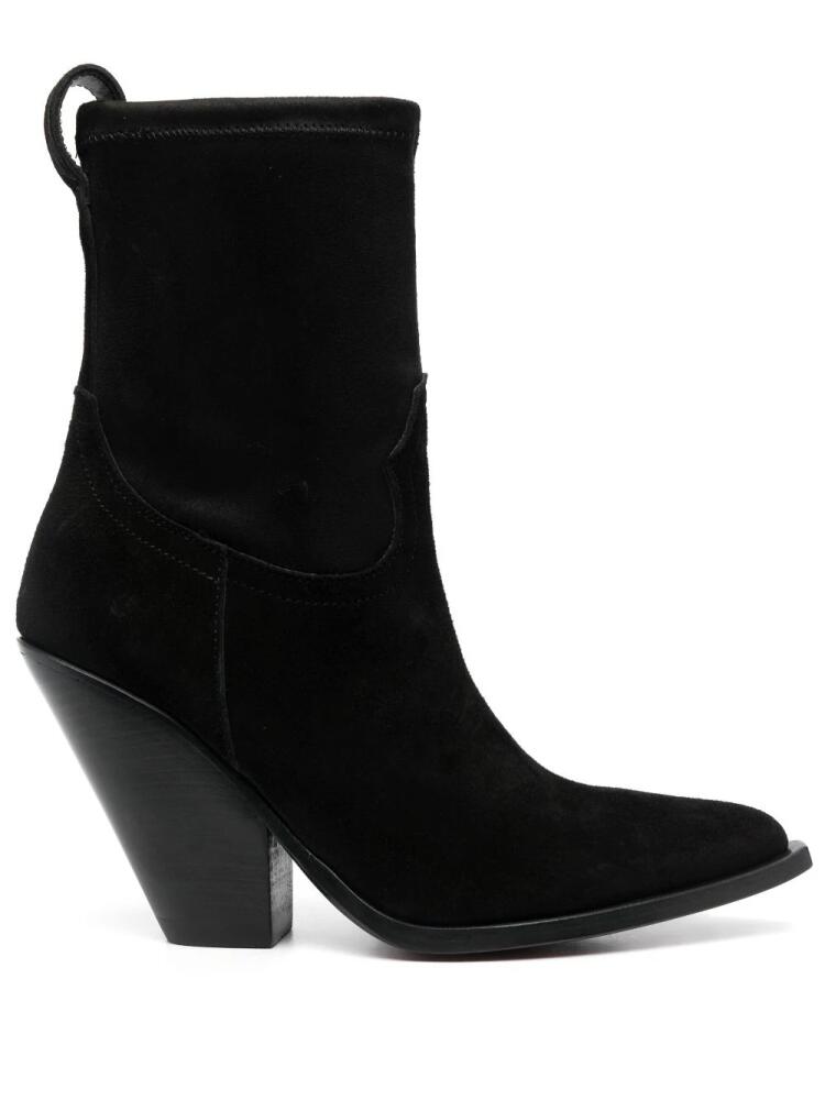 Sonora 100mm pointed-toe suede boots - Black Cover