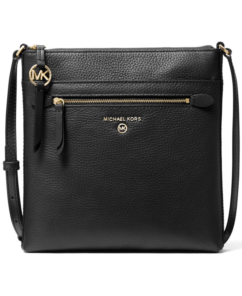 Michael Michael Kors Jet Set Charm Leather Small North South Flat Crossbody - Black Cover