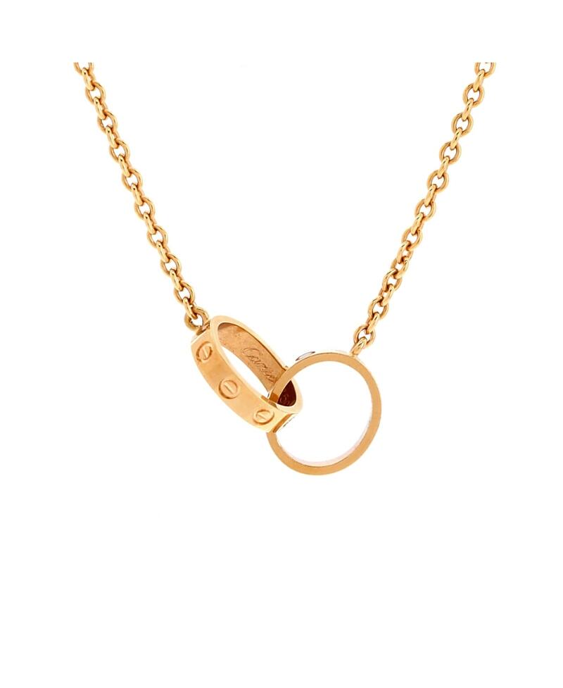 Pre-Owned Cartier Love Interlocking Necklace 18K Rose Gold Cover