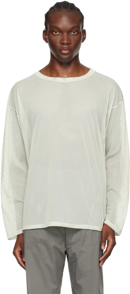 South2 West8 Off-White Semi-Sheer Long Sleeve T-Shirt Cover