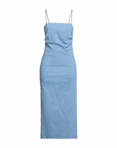 Seventy Sergio Tegon Woman Maxi dress Light blue Linen, Viscose, Elastane Cover