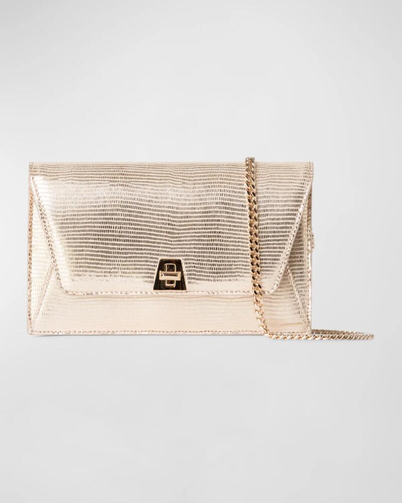 Akris Anouk Metallic Lizard-Embossed Crossbody Bag Cover