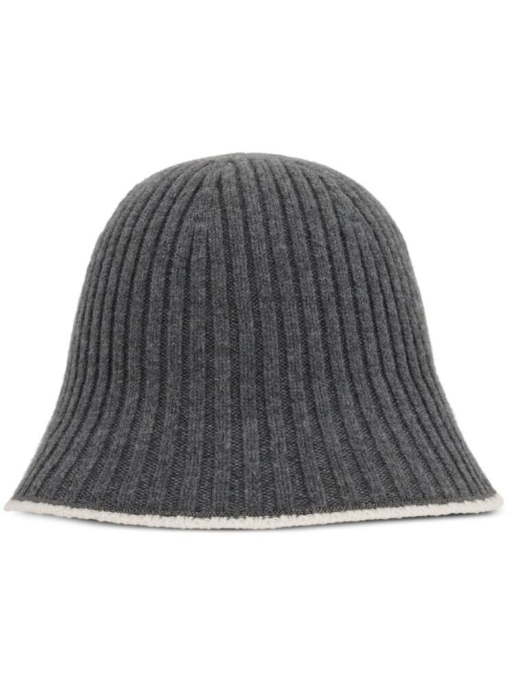 Brunello Cucinelli ribbed-knit bucket hat - Grey Cover