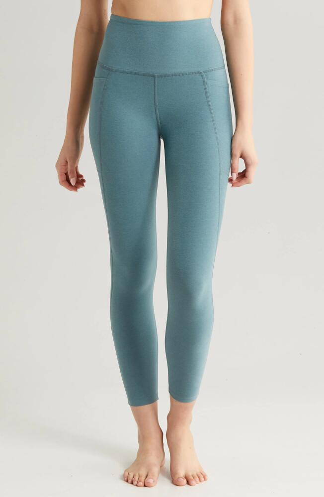 Beyond Yoga Everyday Space Dye High Waist Pocket Leggings in Storm Heather Cover