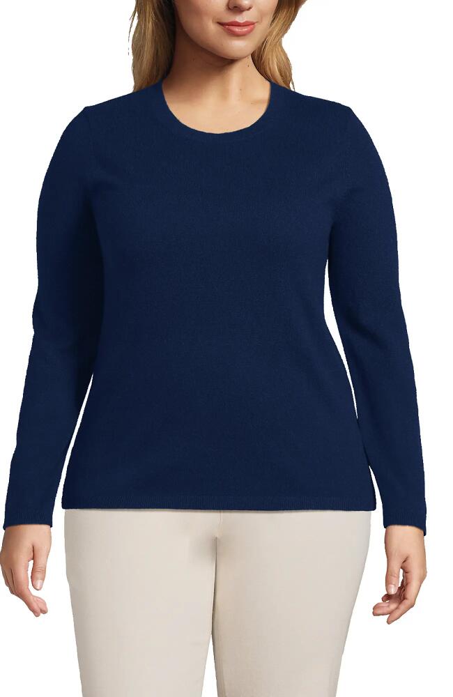 Lands' End Plus Size Cashmere Sweater in Deep Sea Navy Cover