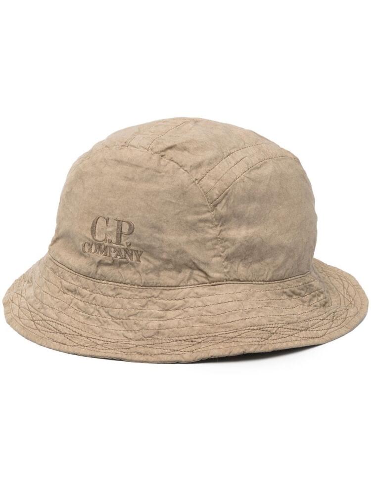 C.P. Company logo-embroidered cotton bucket hat - Neutrals Cover