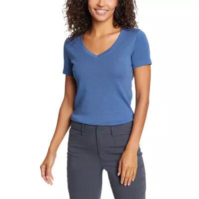 Eddie Bauer Women's Stine's Short-Sleeve V-Neck T-Shirt Cover