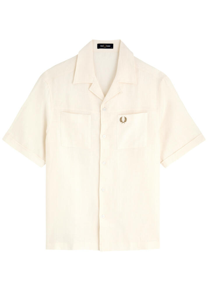 Fred Perry Logo-embroidered Linen Shirt - Ecru Cover