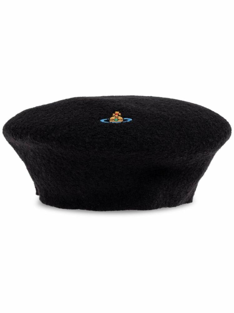 Vivienne Westwood Orb-embroidered beret - Black Cover