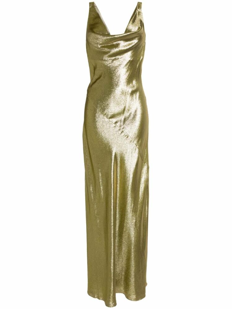 Cynthia Rowley Silk Cowl Neck Maxi Dress - Gold Cover