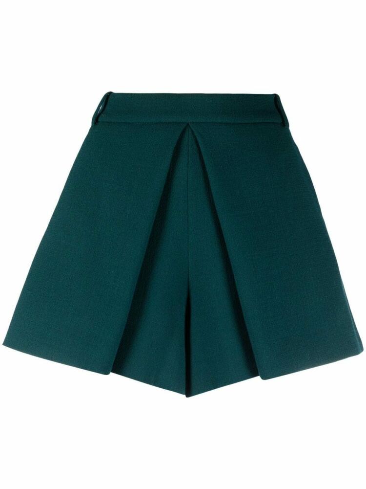 Alexandre Vauthier tailored pleated high-waisted shorts - Green Cover