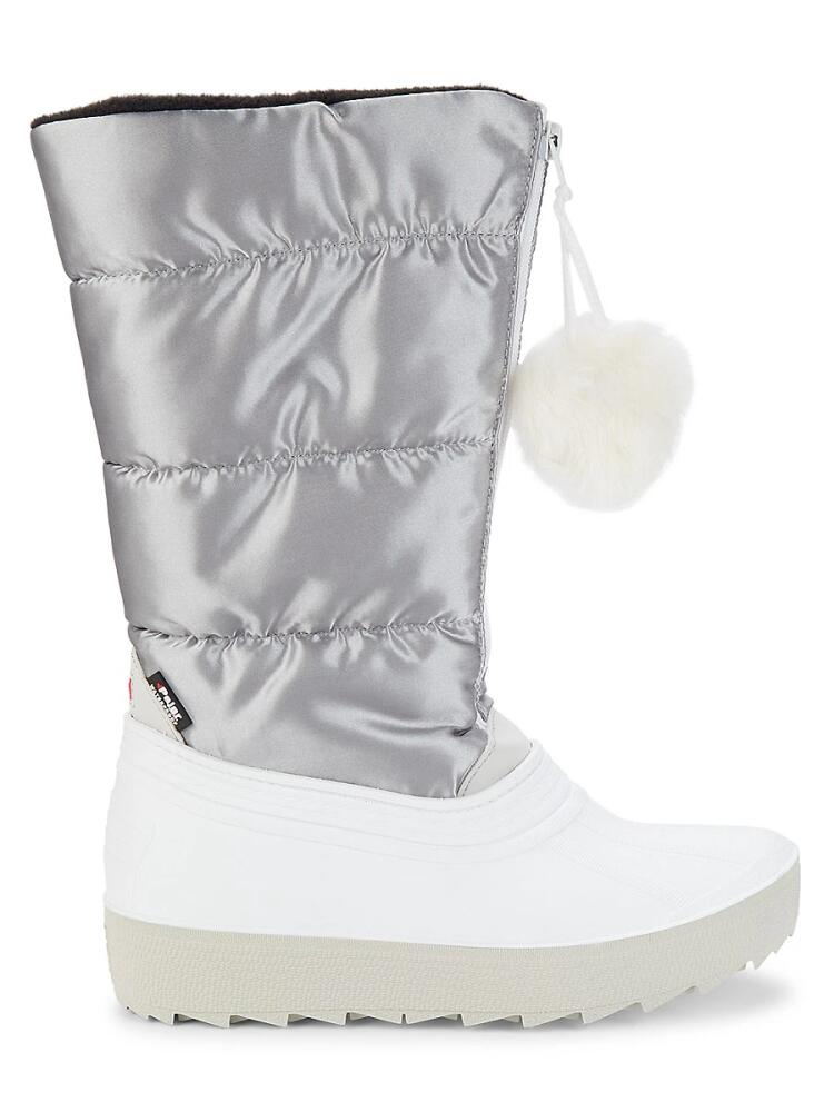 Pajar Women's Fay Quilted Faux Fur Pom Pom Snow Boots - Silver Cover