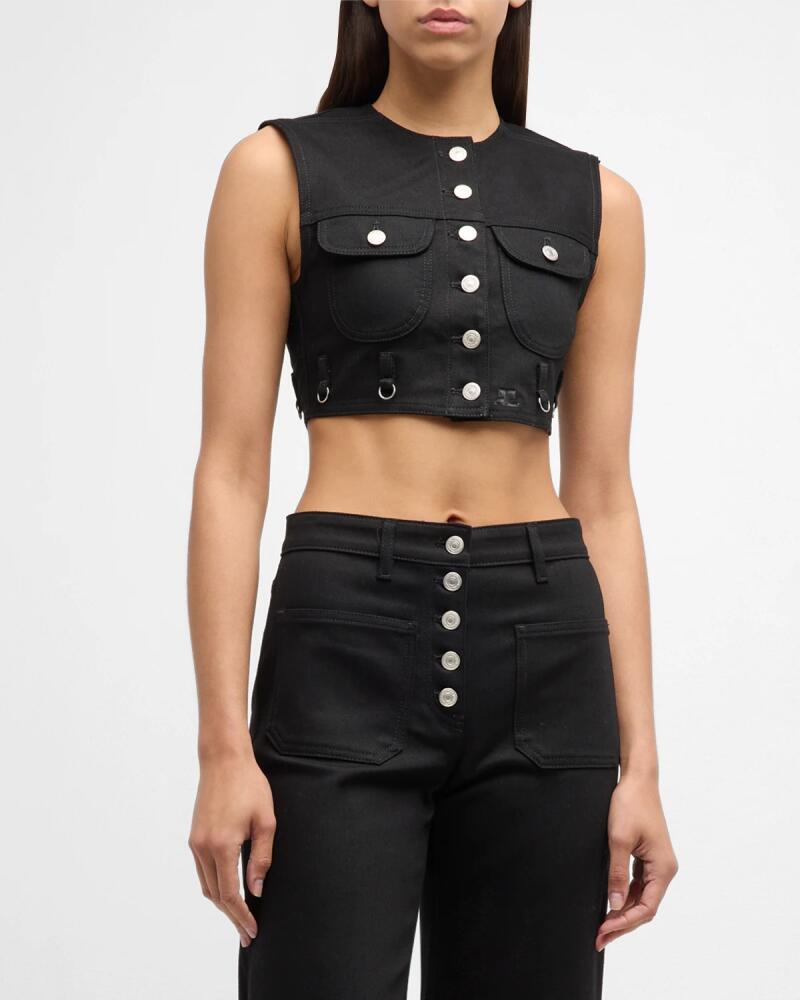 Courreges Multiflex Denim Cropped Vest Cover