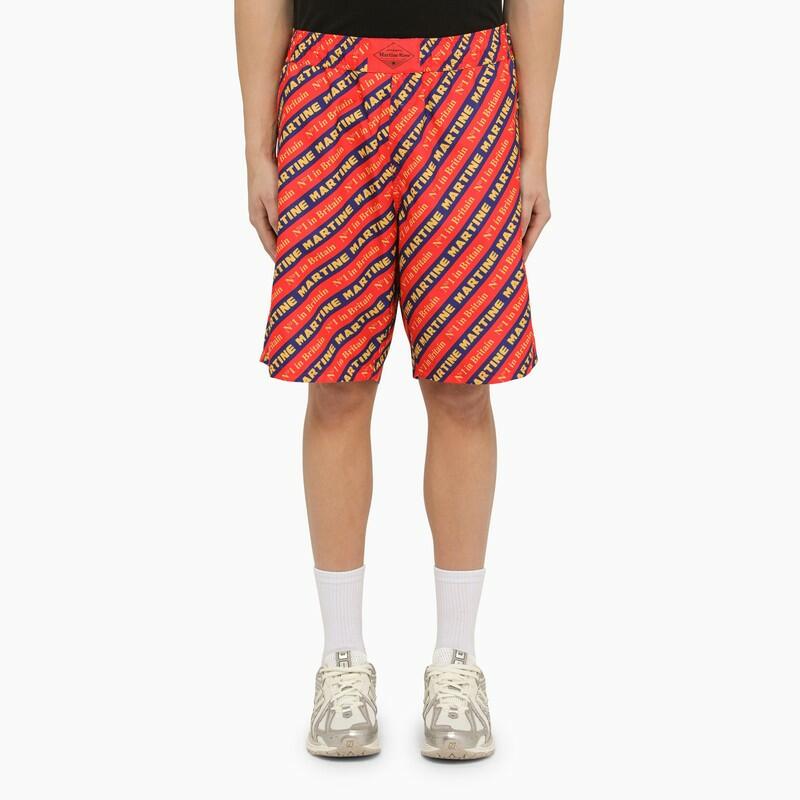 Martine Rose Red Bermuda shorts with logo print Cover