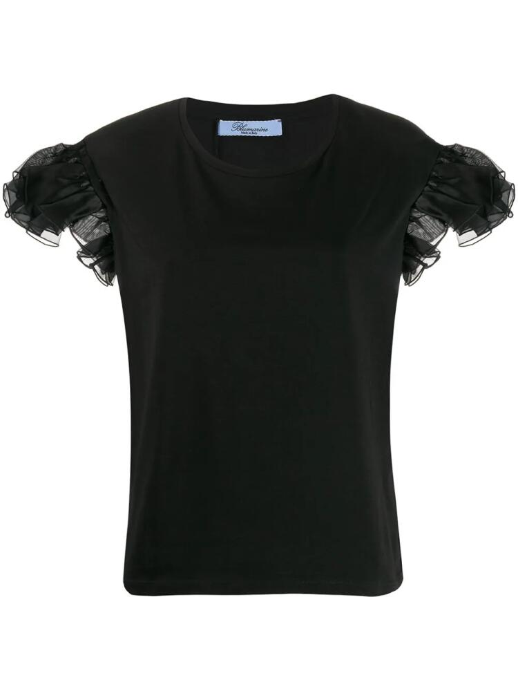 Blumarine frill sleeve T-shirt - Black Cover