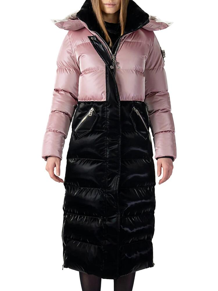 Woodpecker Women's Faux Fur Longline Puffer Parka - Pink Cover