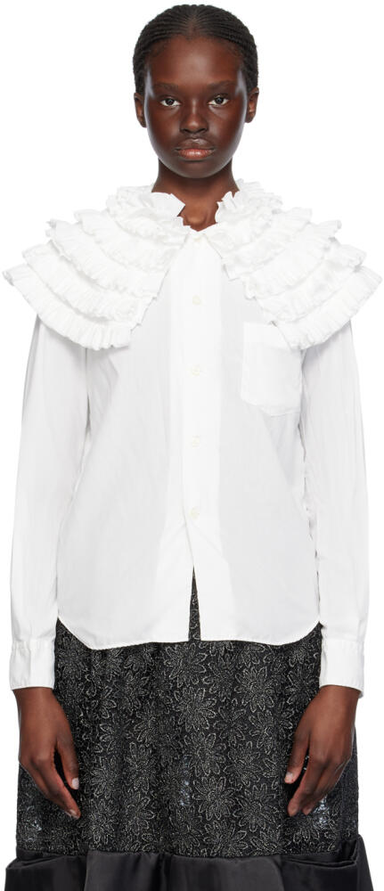 Comme des Garçons Comme des Garçons White Ruffled Shirt Cover