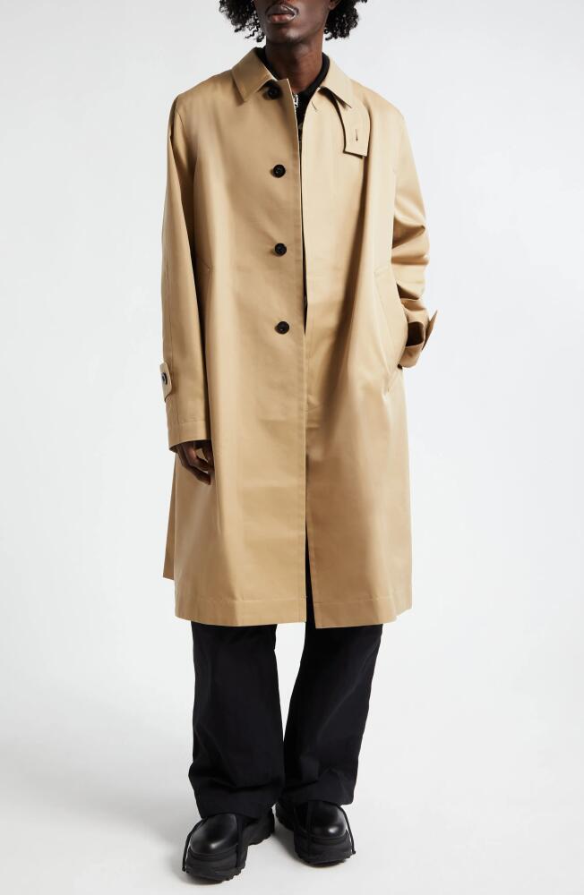 Sacai Oversize Cotton Gabardine Topcoat in Beige Cover