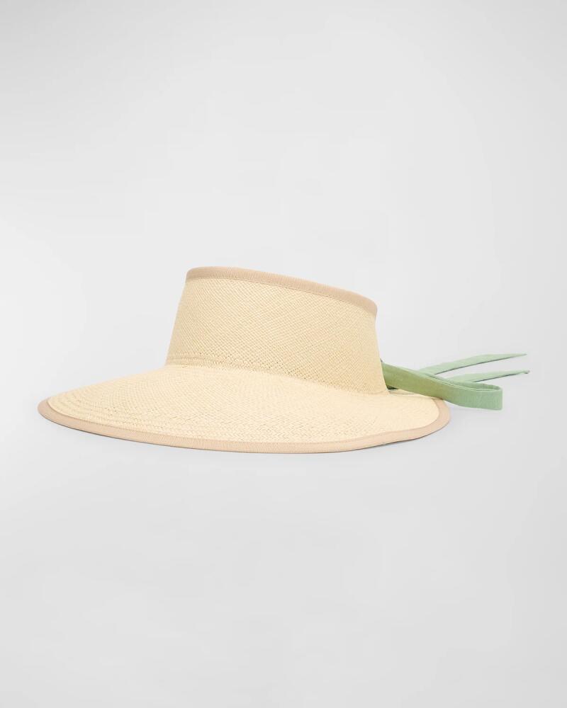 Van Palma Mia Woven Straw Visor With a Linen Scarf Cover